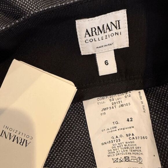 NWT Armani Collezioni Silk & Wool Blend Gray Dress Pants JMP34T Stretch Size 6 - Picture 4 of 16
